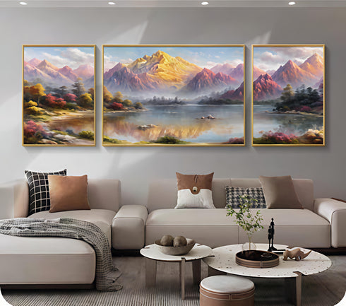 Mountain Retreat Crystal Painting- Set of 3